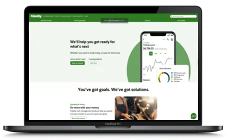 Fidelity website displayed on a Macbook